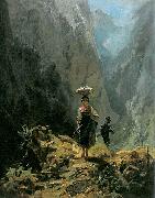 Carl Spitzweg Dirndl und Jaer im Gebirge Spain oil painting artist
